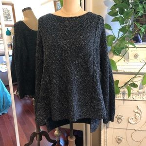 Gentle Fawn Black Knit Wool Sweater with Cableknit